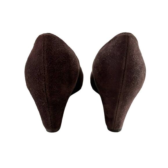 Stuart Weitzman women's vintage brown suede wedge heel size 8.5 N - Picture 5 of 9